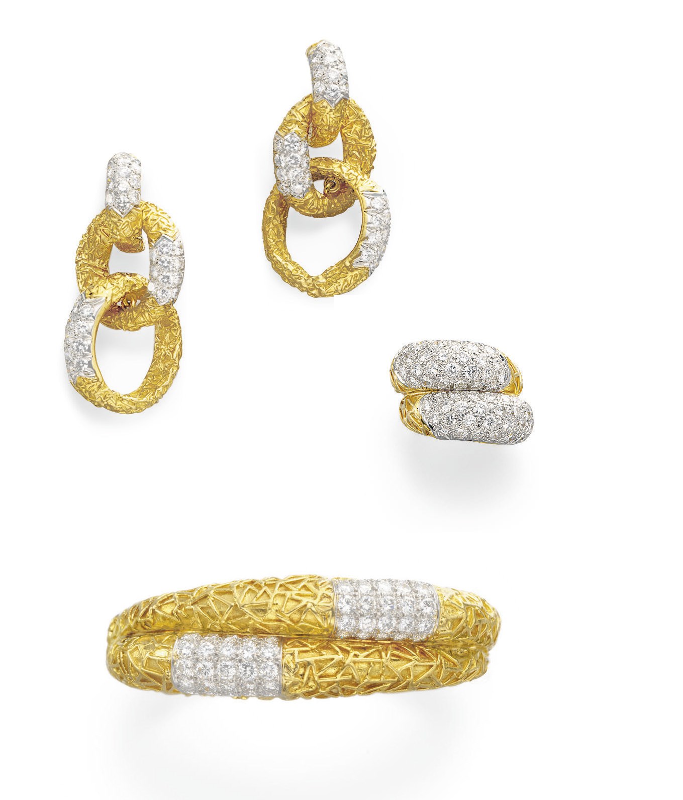 A SET OF GOLD AND DIAMOND JEWELRY, BY VAN CLEEF & ARPELS