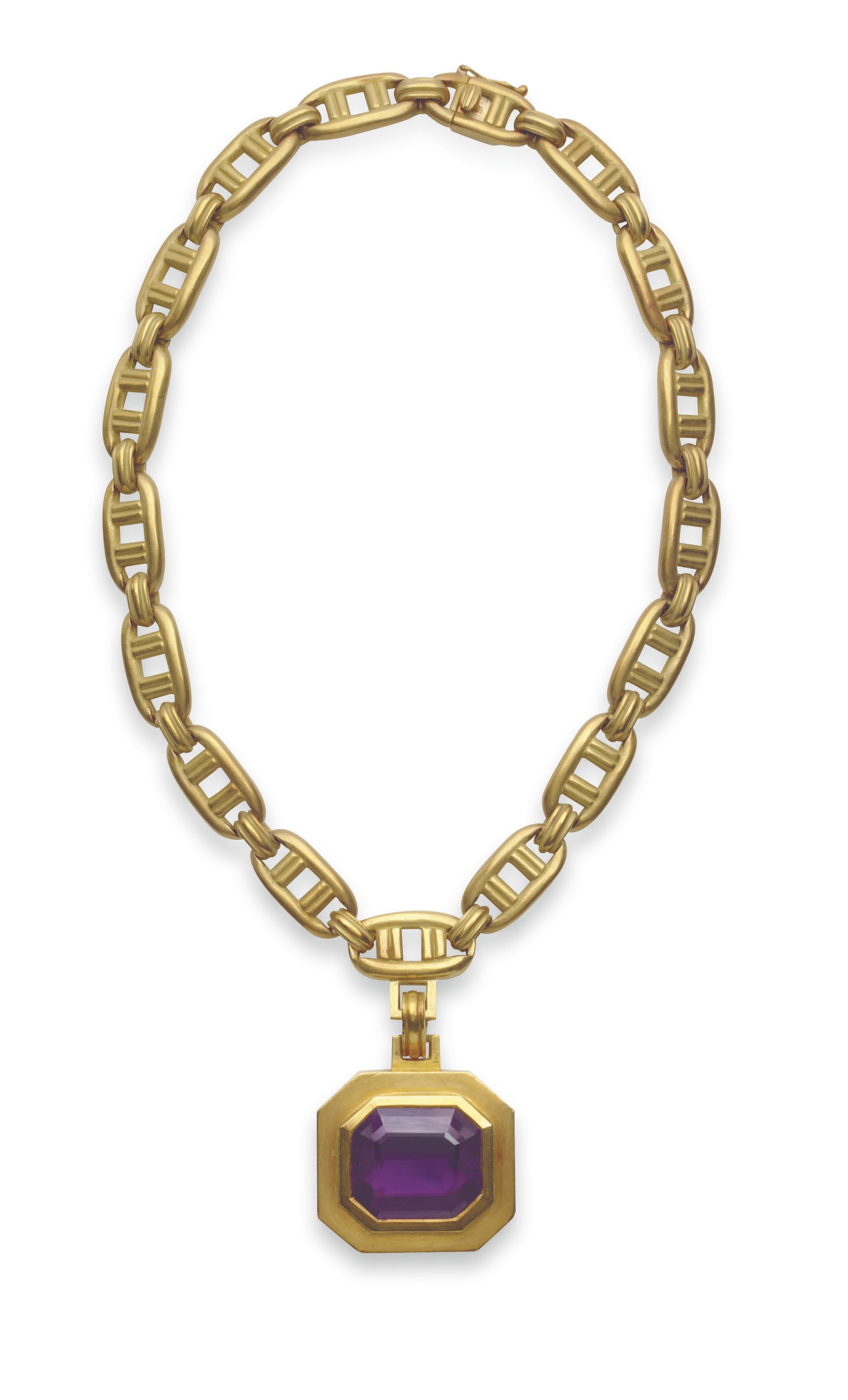 AN AMETHYST AND GOLD NECKLACE, BY BARRY KIESELSTEIN-CORD
