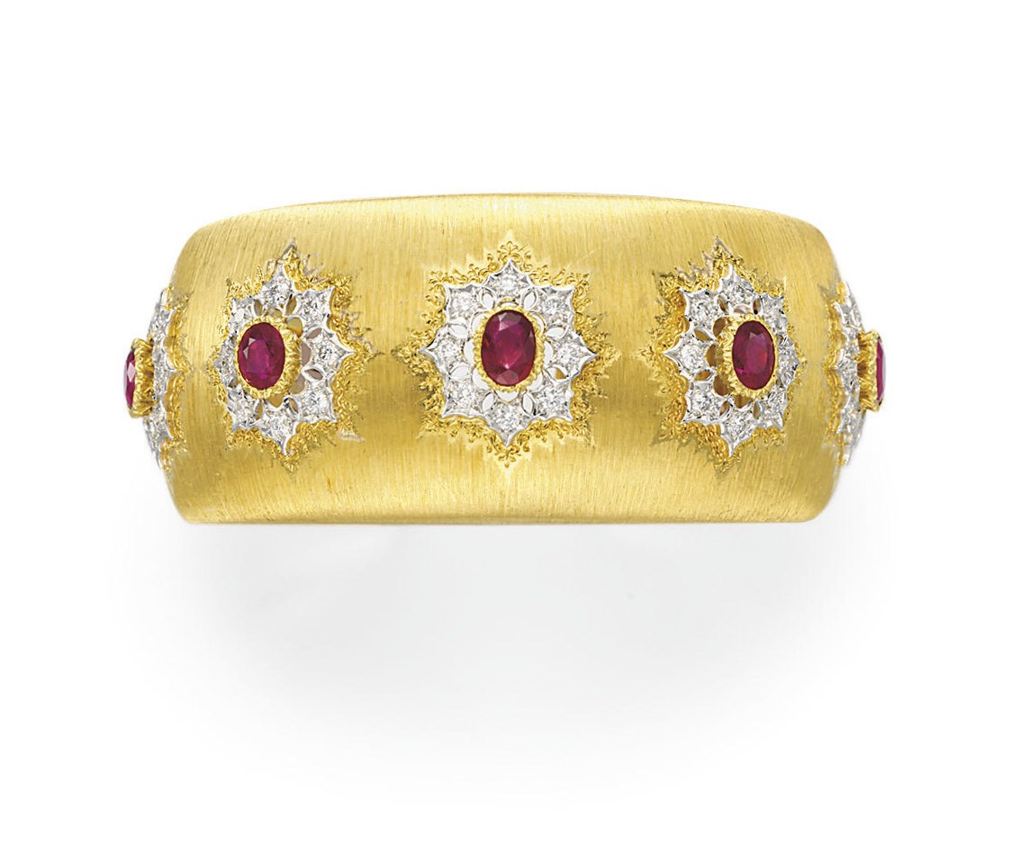 A RUBY, DIAMOND AND GOLD BRACELET, BY BUCCELLATI