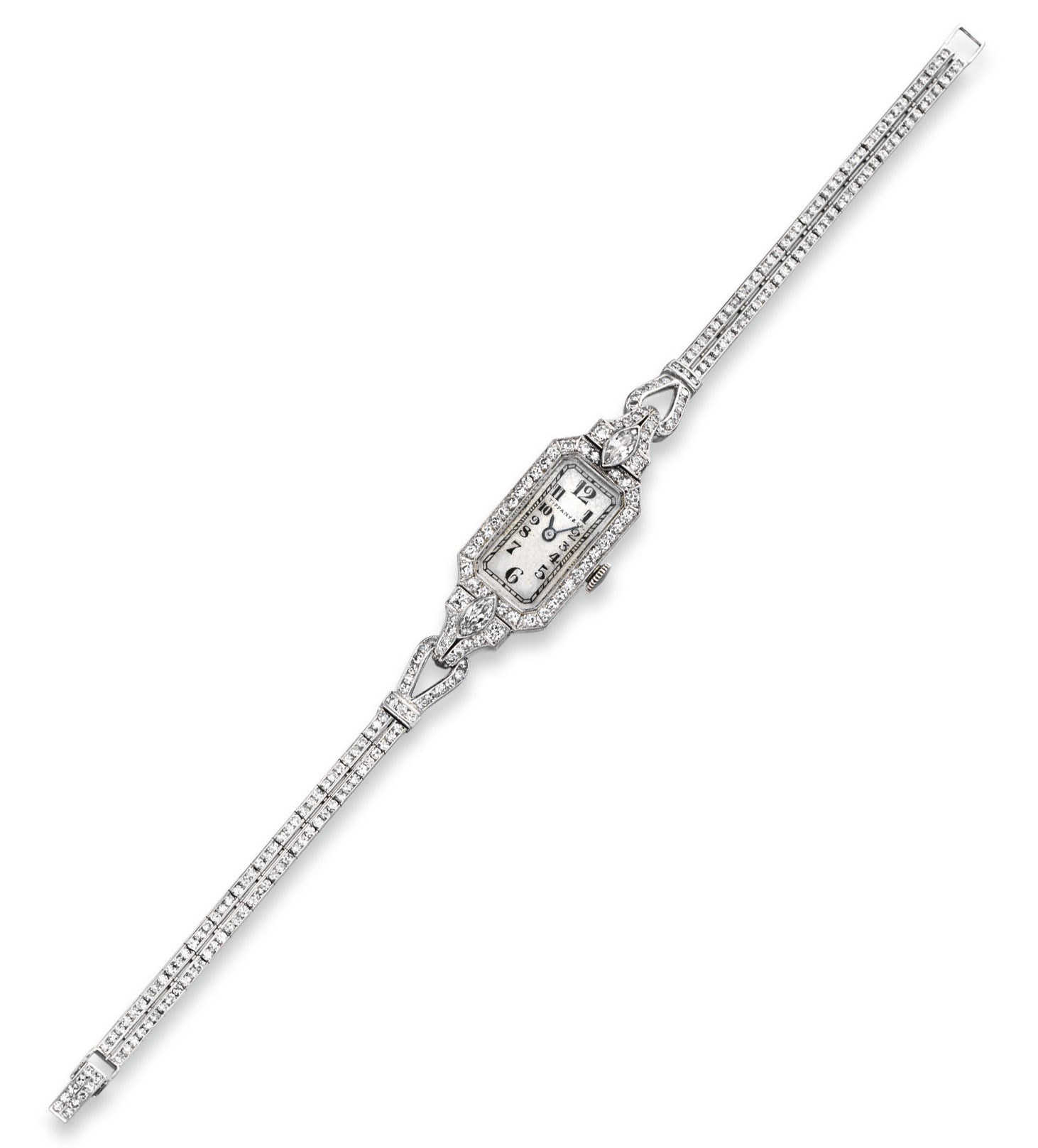 AN ART DECO DIAMOND WRISTWATCH, BY TIFFANY & CO.