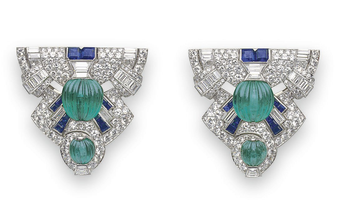 A PAIR OF ART DECO DRESS CLIPS, BY RAYMOND YARD