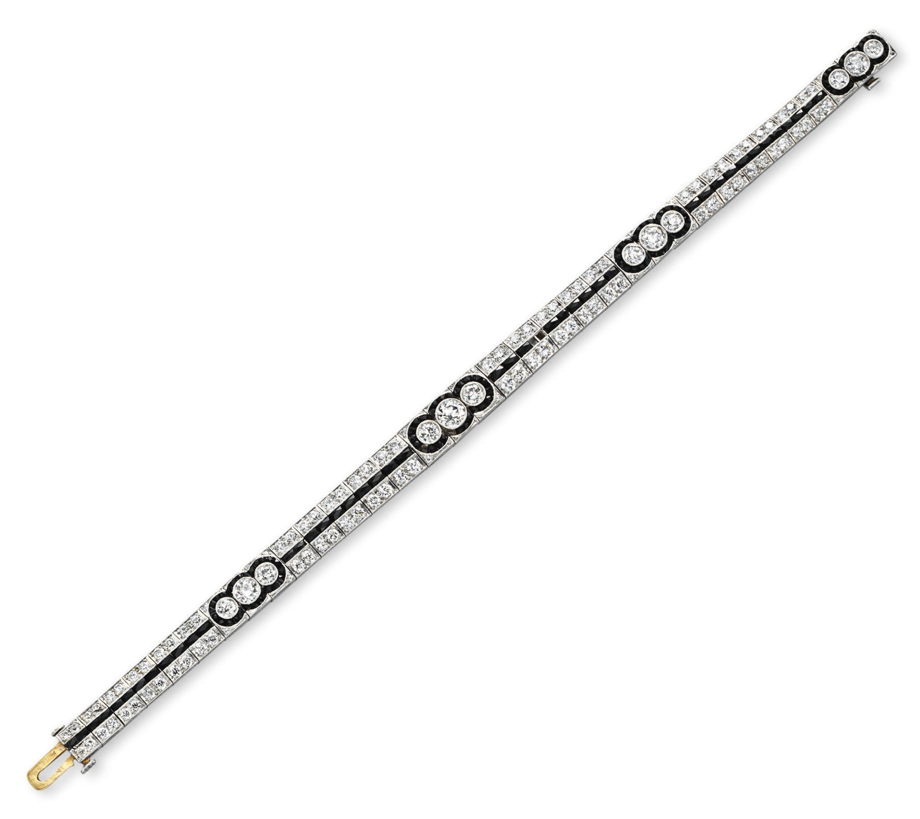 AN ART DECO DIAMOND AND ONYX BRACELET, BY TIFFANY & CO.