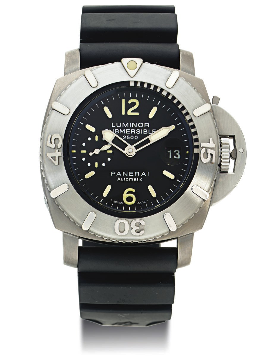 PANERAI. AN OVERSIZED LIMITED EDITION STAINLESS STEEL AUTOMATIC DIVER'S WRISTWATCH WITH DATE AND HELIUM ESCAPE VALVE