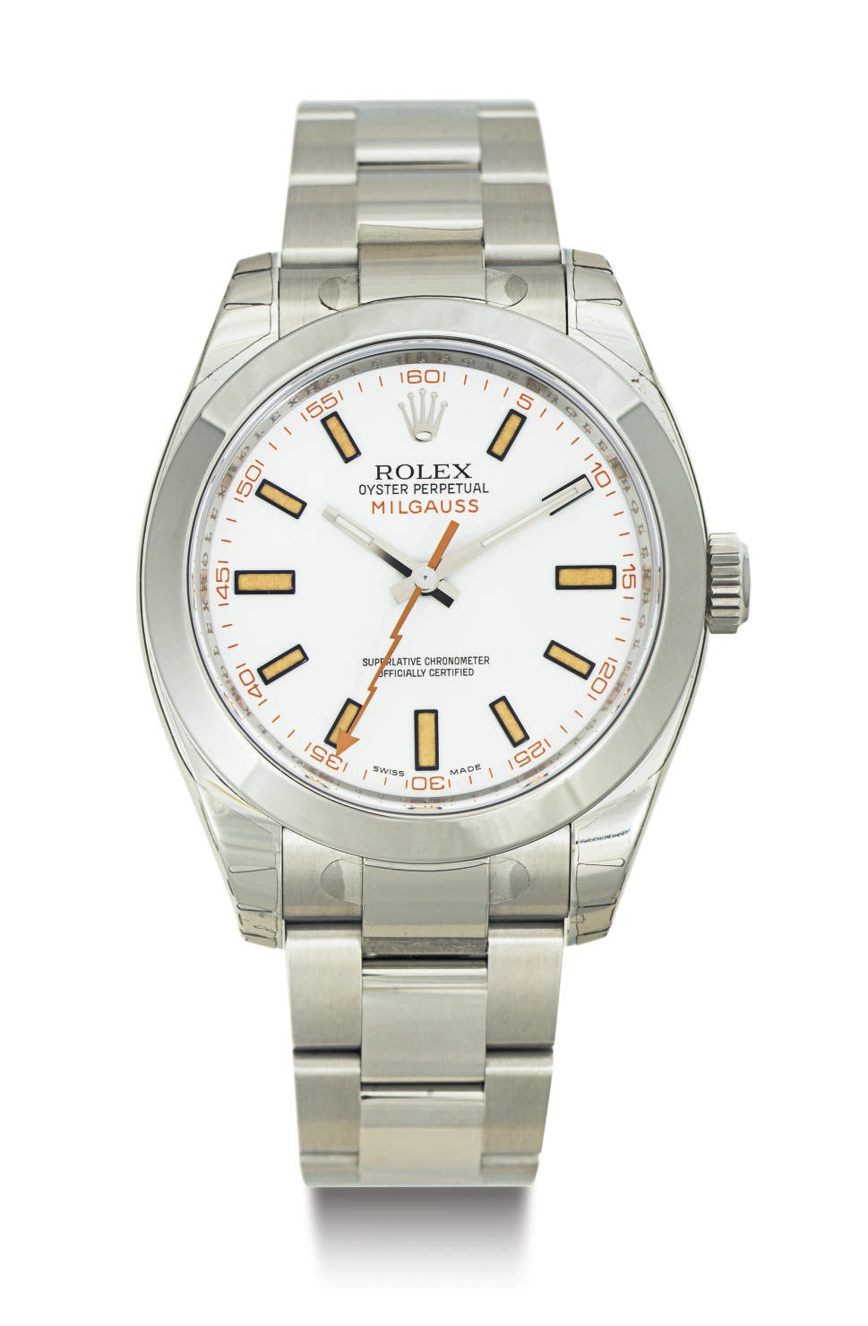 ROLEX.  A STAINLESS STEEL AUTOMATIC WRISTWATCH WITH CENTER SECONDS AND BRACELET