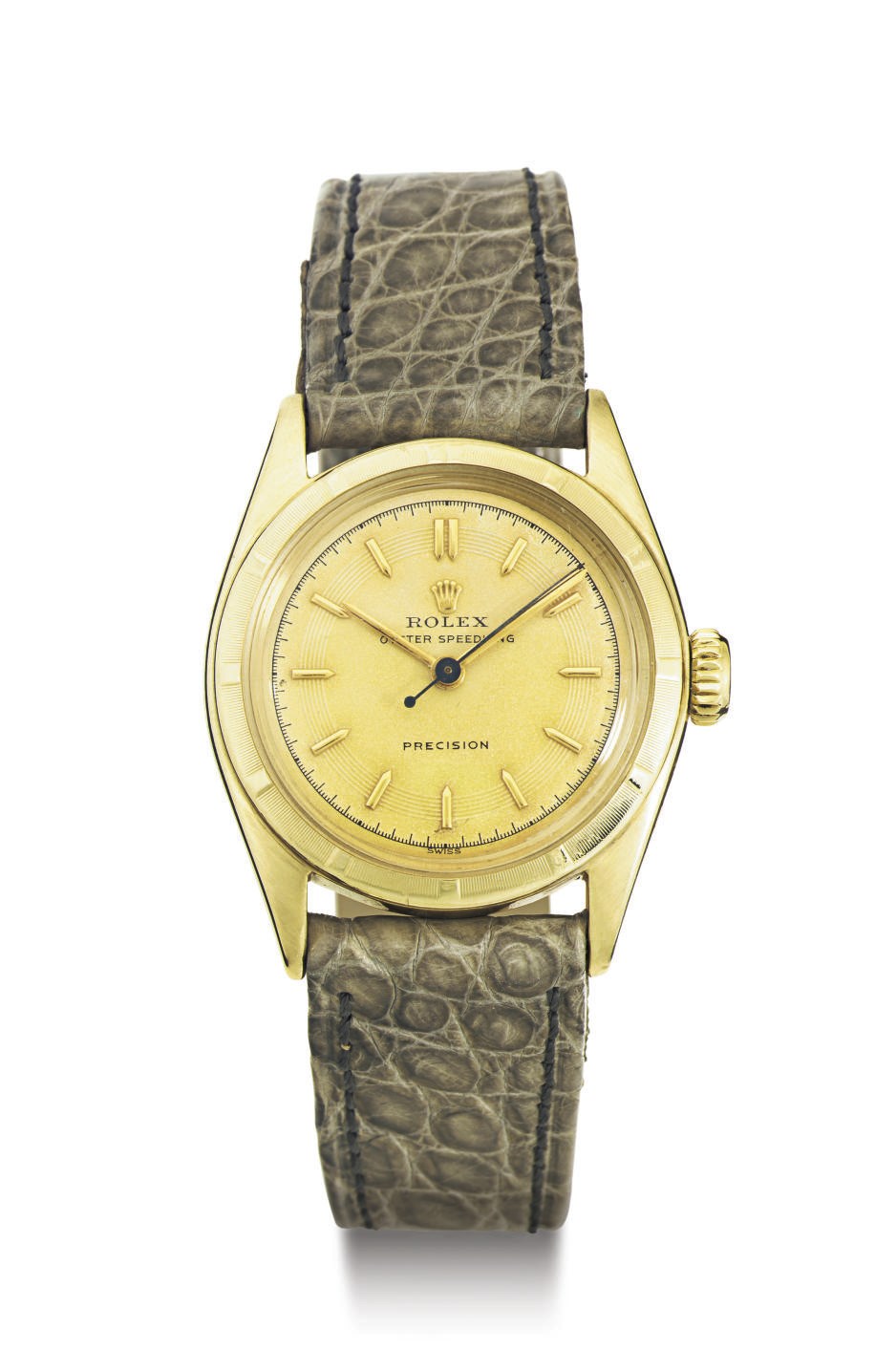 ROLEX. A 10K GOLD WRISTWATCH WITH CENTER SECONDS