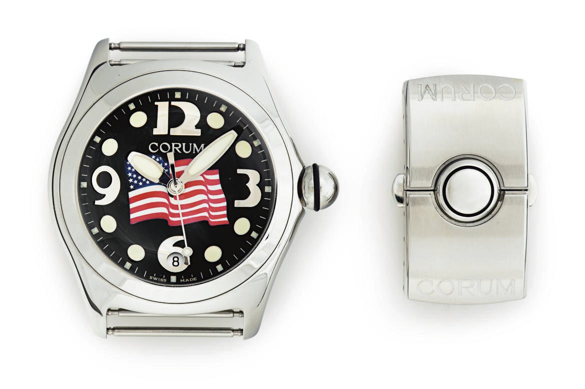 CORUM. A LIMITED EDITION STAINLESS STEEL WRISTWATCH WITH CENTER SECONDS AND DATE