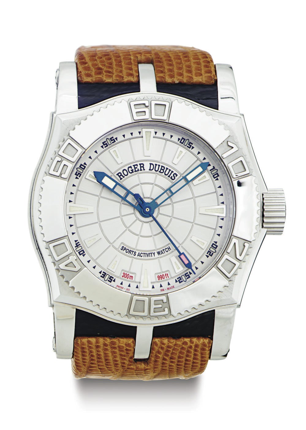 ROGER DUBUIS. A HEAVY OVERSIZED LIMITED EDITION STAINLESS STEEL AUTOMATIC DIVER'S WRISTWATCH WITH CENTER SECONDS