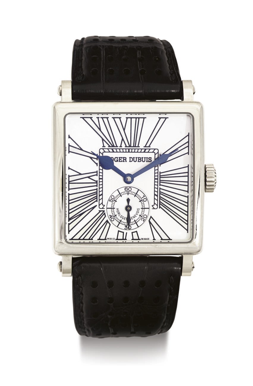 ROGER DUBUIS. A FINE LIMITED EDITION 18K WHITE GOLD AUTOMATIC WRISTWATCH