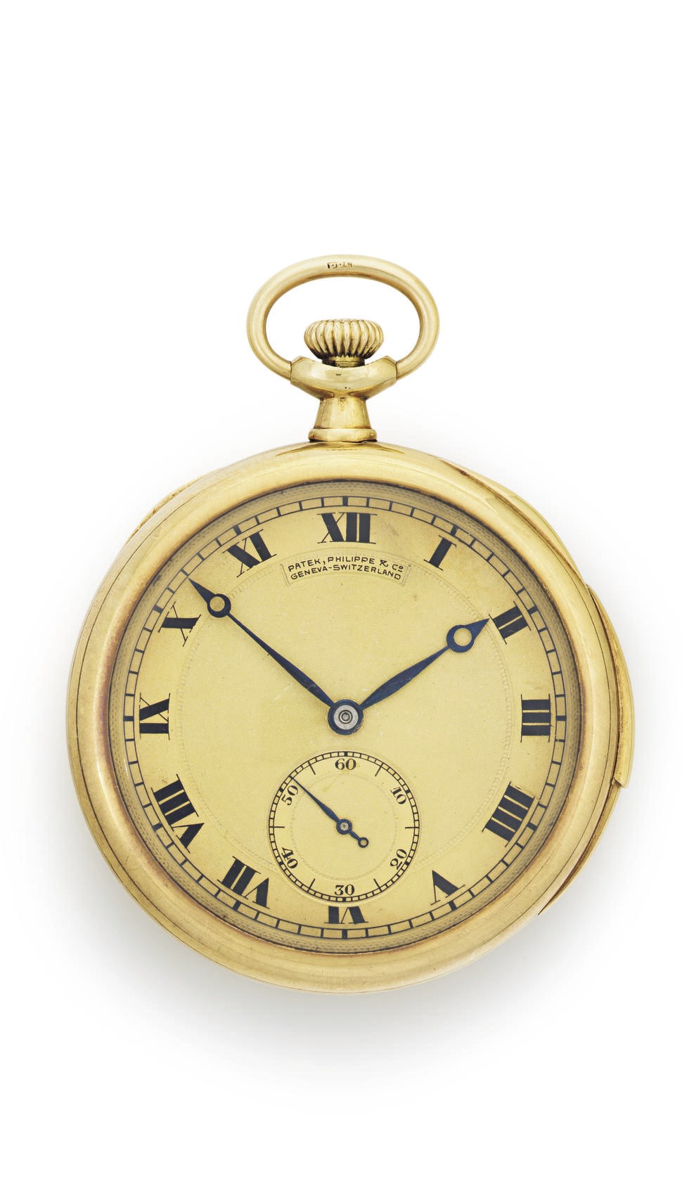 PATEK PHILIPPE.  AN 18K GOLD MINUTE REPEATING OPENFACE KEYLESS LEVER POCKET WATCH