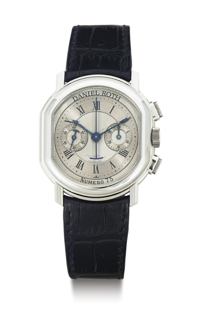 DANIEL ROTH. AN 18K WHITE GOLD CHRONOGRAPH WRISTWATCH