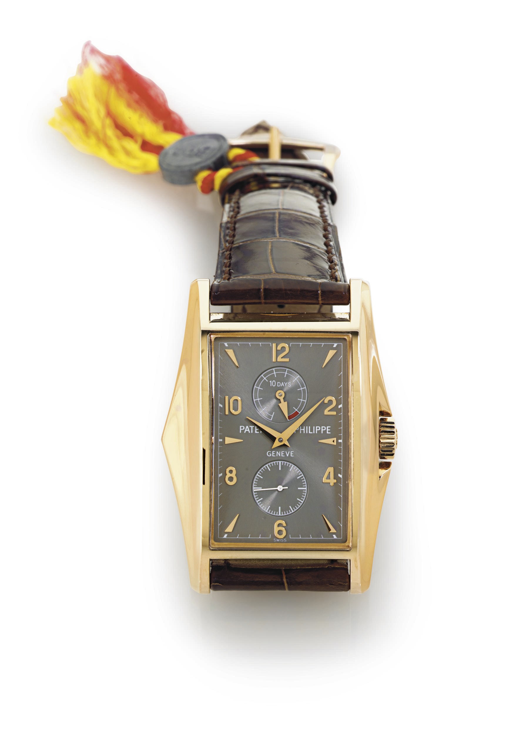 PATEK PHILIPPE. A RARE LIMITED EDITION 18K PINK GOLD 10-DAY WRISTWATCH WITH POWER RESERVE
