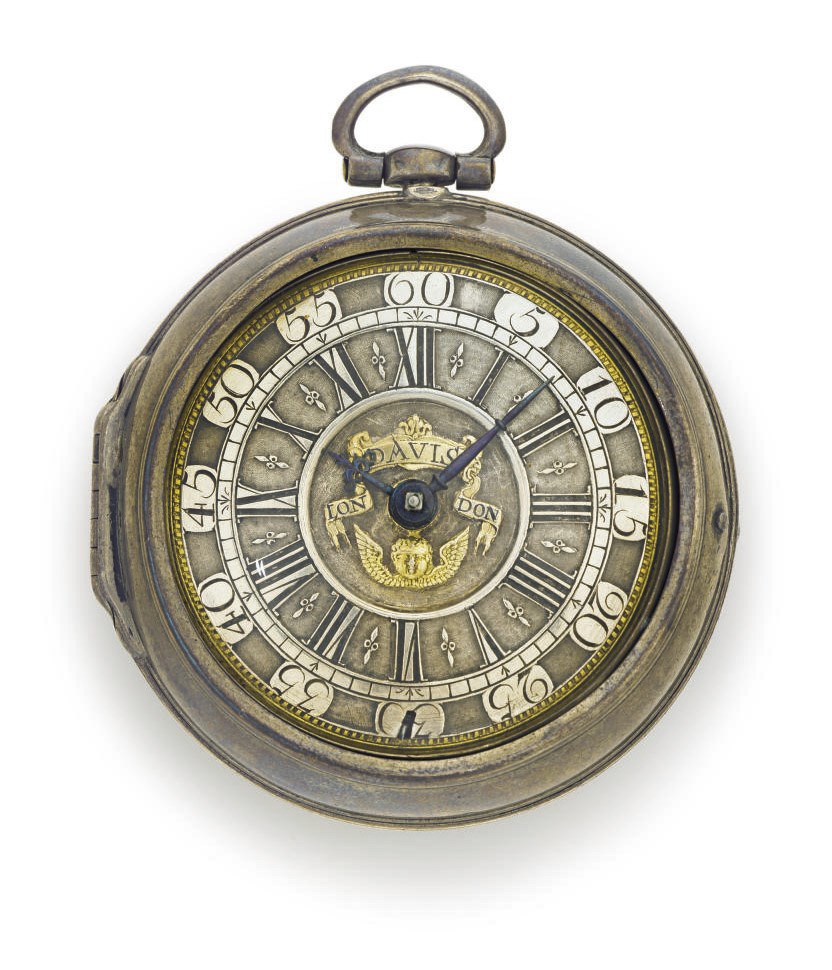 JOHN DAVIS.  A SILVER PAIR CASE KEYWOUND VERGE WATCH