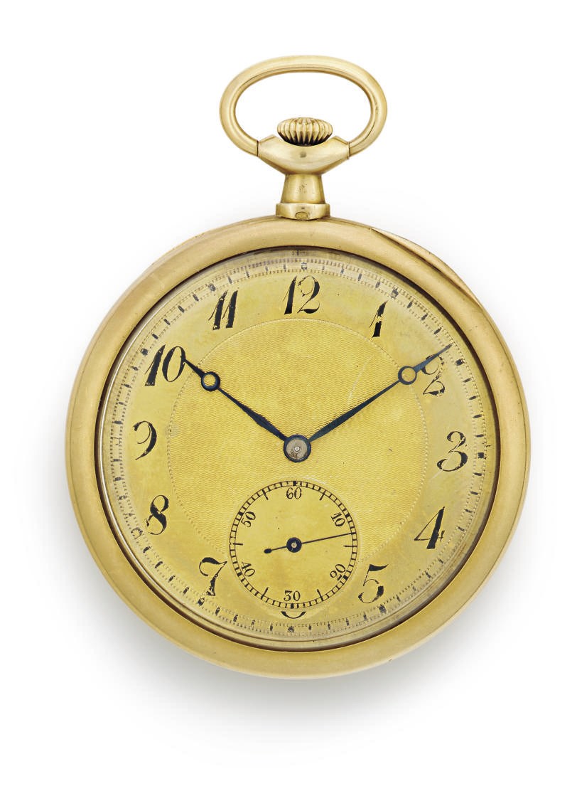 POITEVIN AND LEJEUNE.  AN 18K GOLD OPENFACE KEYLESS LEVER DRESS WATCH