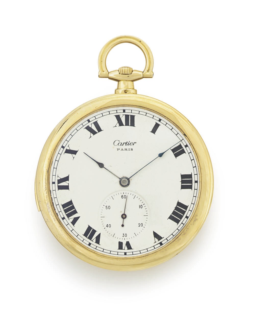 CARTIER.  AN 18K GOLD MINUTE REPEATING OPENFACE KEYLESS LEVER DRESS WATCH
