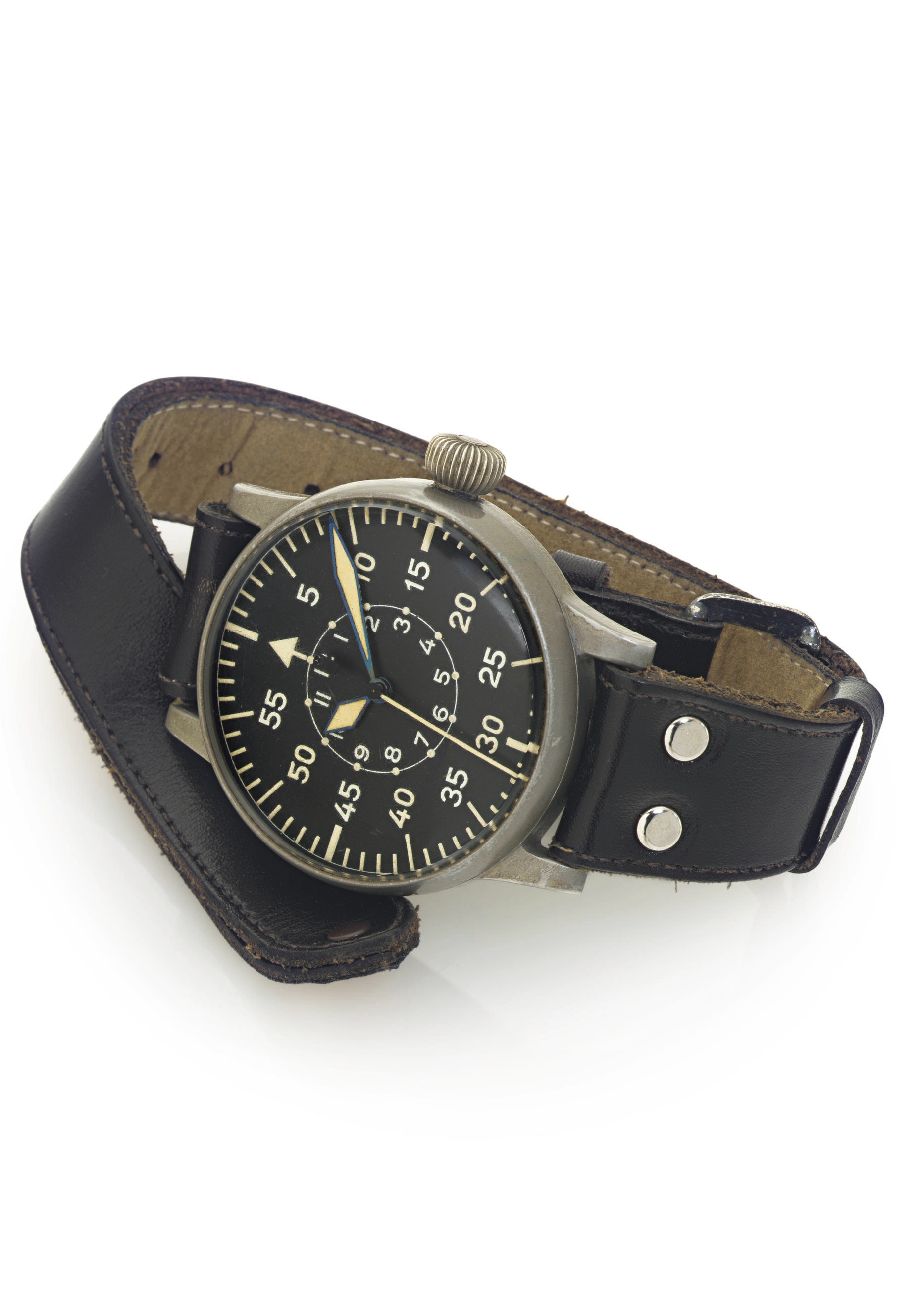 A. LANGE & SÖHNE. A STAINLESS STEEL OVERSIZED AVIATOR'S WRISTWATCH WITH INDIRECT CENTER SECONDS