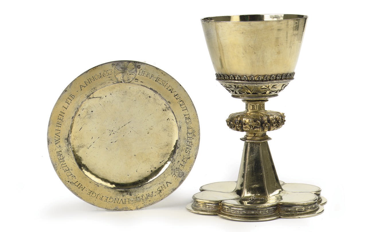A German silver-gilt chalice and paten
