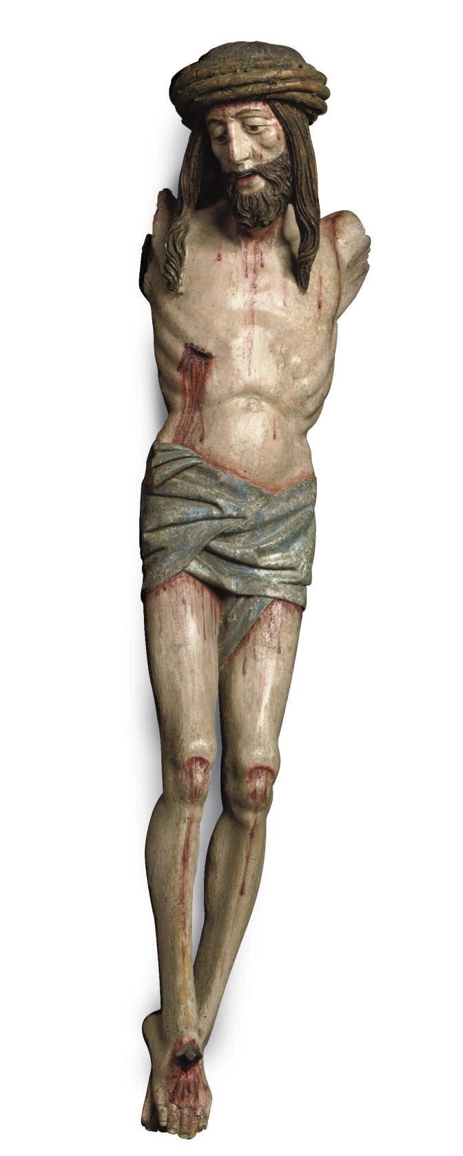 A POLYCHROME CARVED FIGURE OF CHRIST