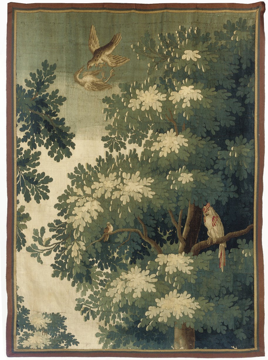 A FLEMISH VERDURE TAPESTRY FRAGMENT