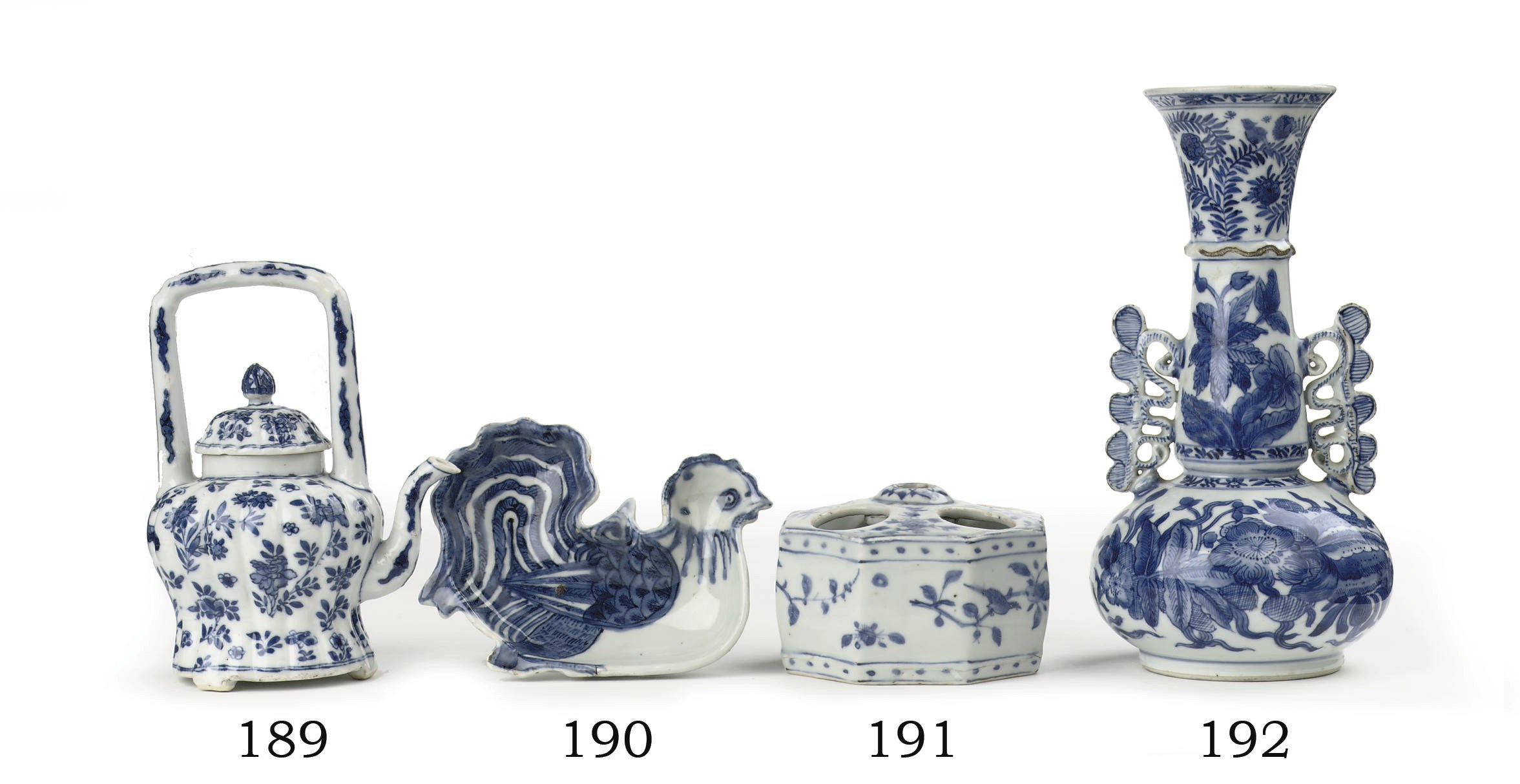 A Chinese blue and white wine-pot and cover