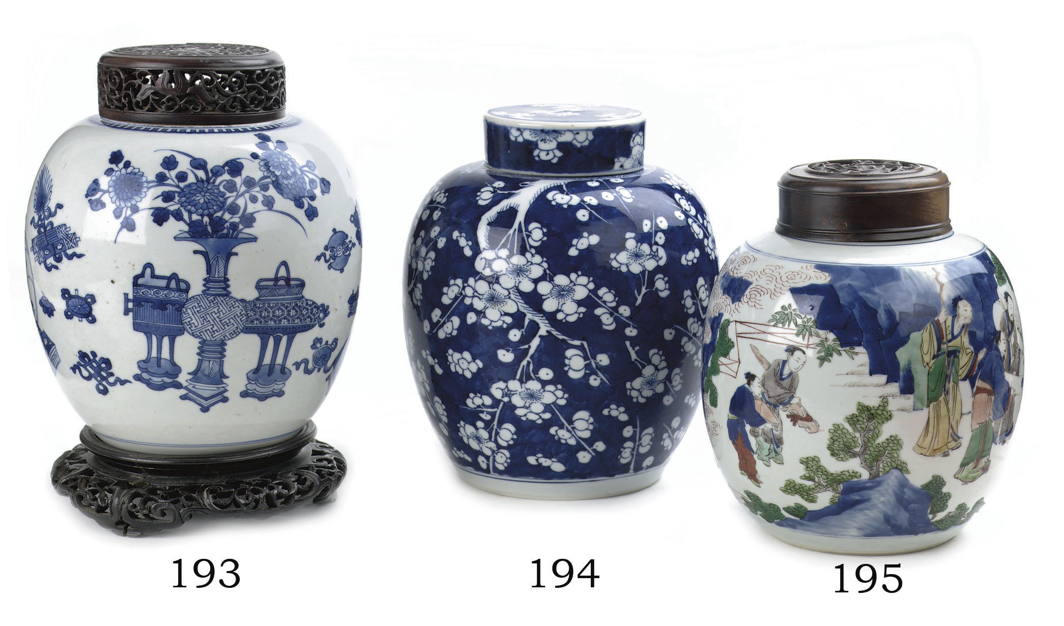 A Chinese blue and white ginger jar and cover