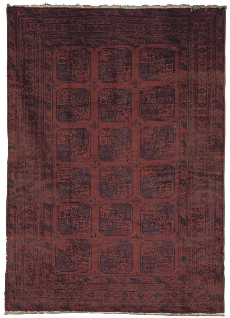 THREE AFGHAN CARPETS