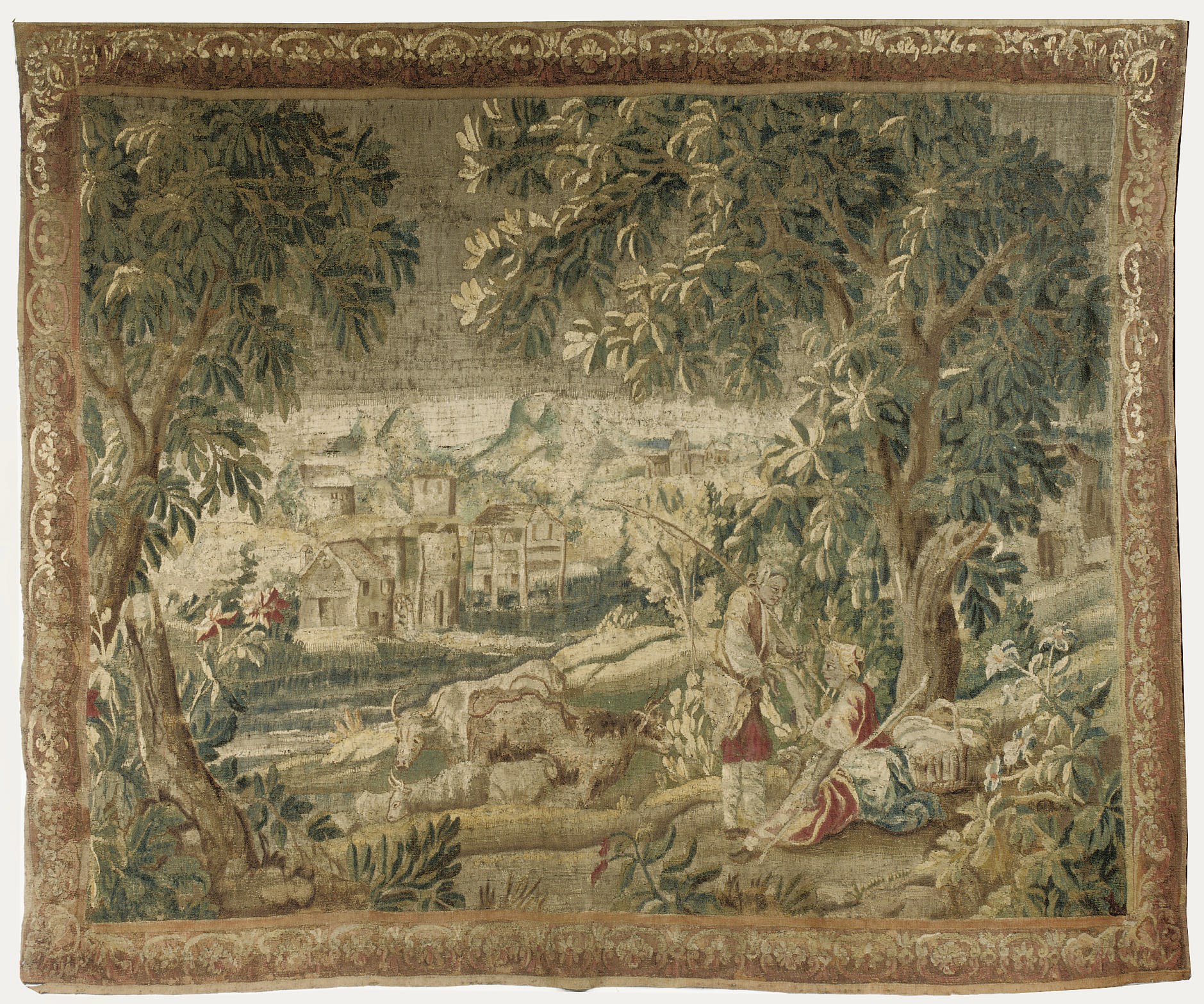 A FRENCH PASTORAL TAPESTRY