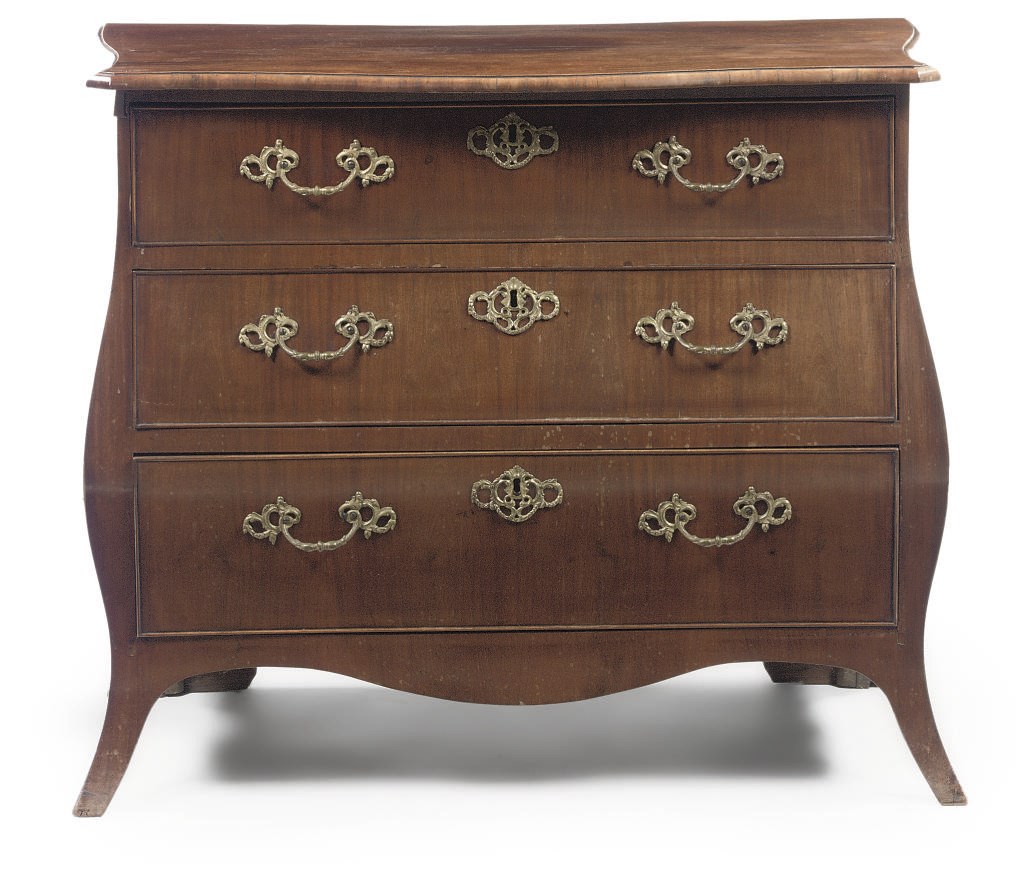 A DUTCH BRASS-MOUNTED MAHOGANY COMMODE