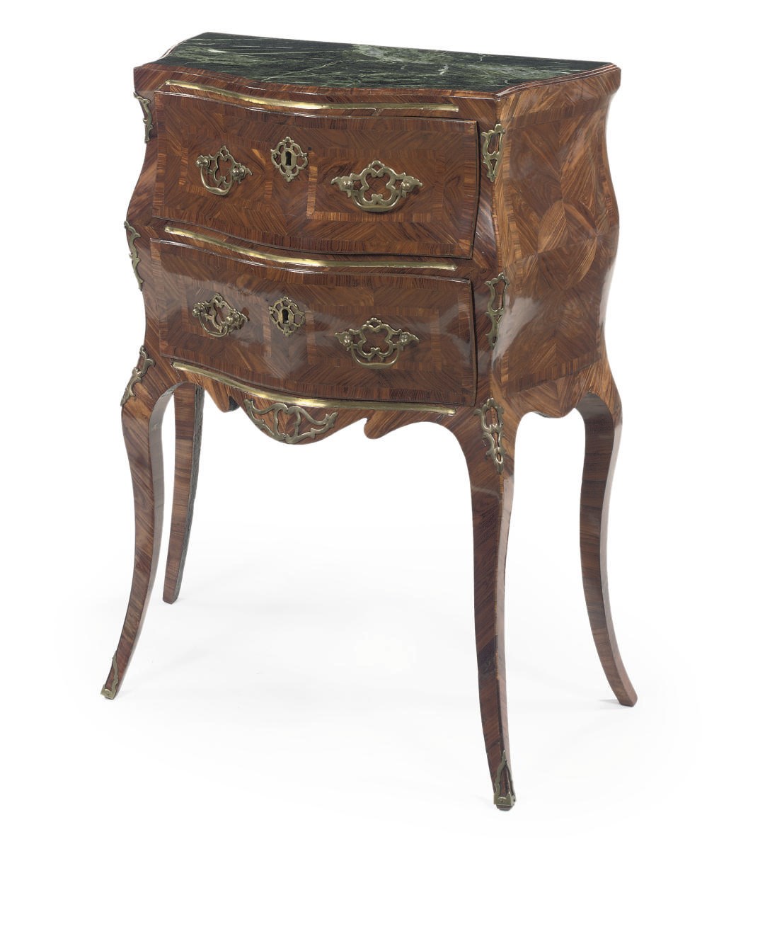 A SICILIAN BRASS-MOUNTED ROSEWOOD COMMODE
