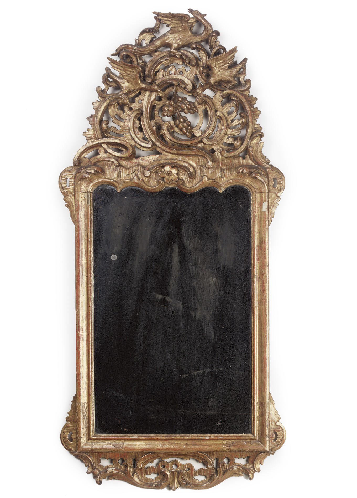 A GERMAN GILTWOOD MIRROR