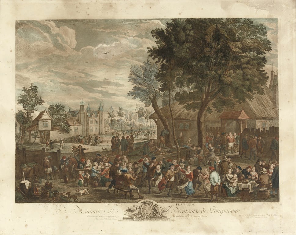 A PAIR OF HAND-COLOURED COPPER ENGRAVINGS AFTER DAVID TENIERS