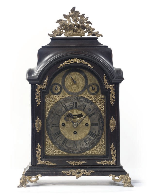 AN AUSTRO-HUNGARIAN ORMOLU-MOUNTED EBONISED GRANDE SONNERIE TABLE CLOCK