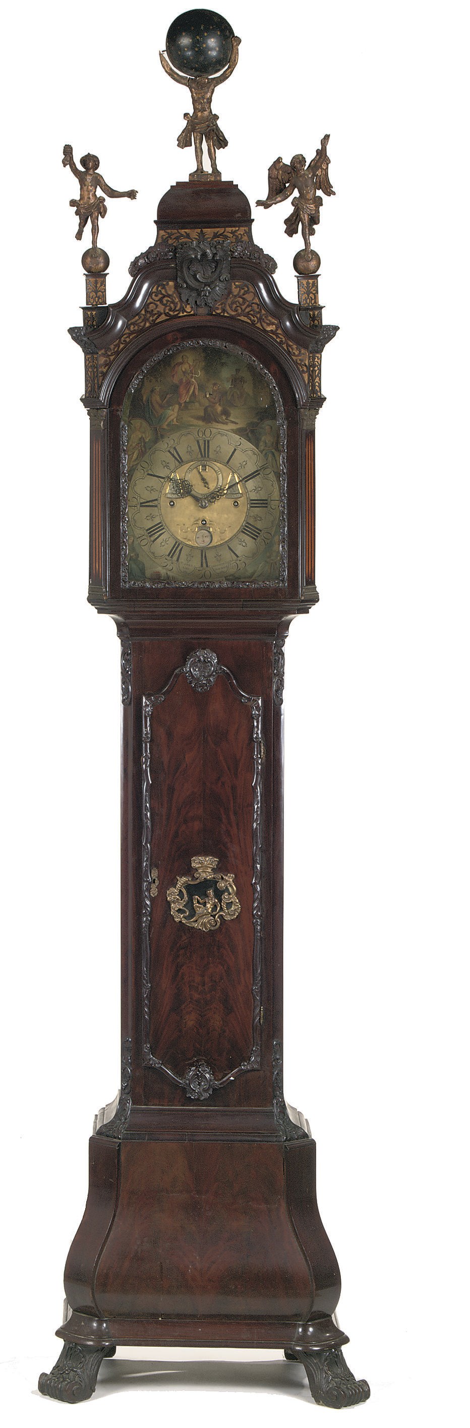 A DUTCH MAHOGANY MUSICAL AND AUTOMATON LONGCASE CLOCK