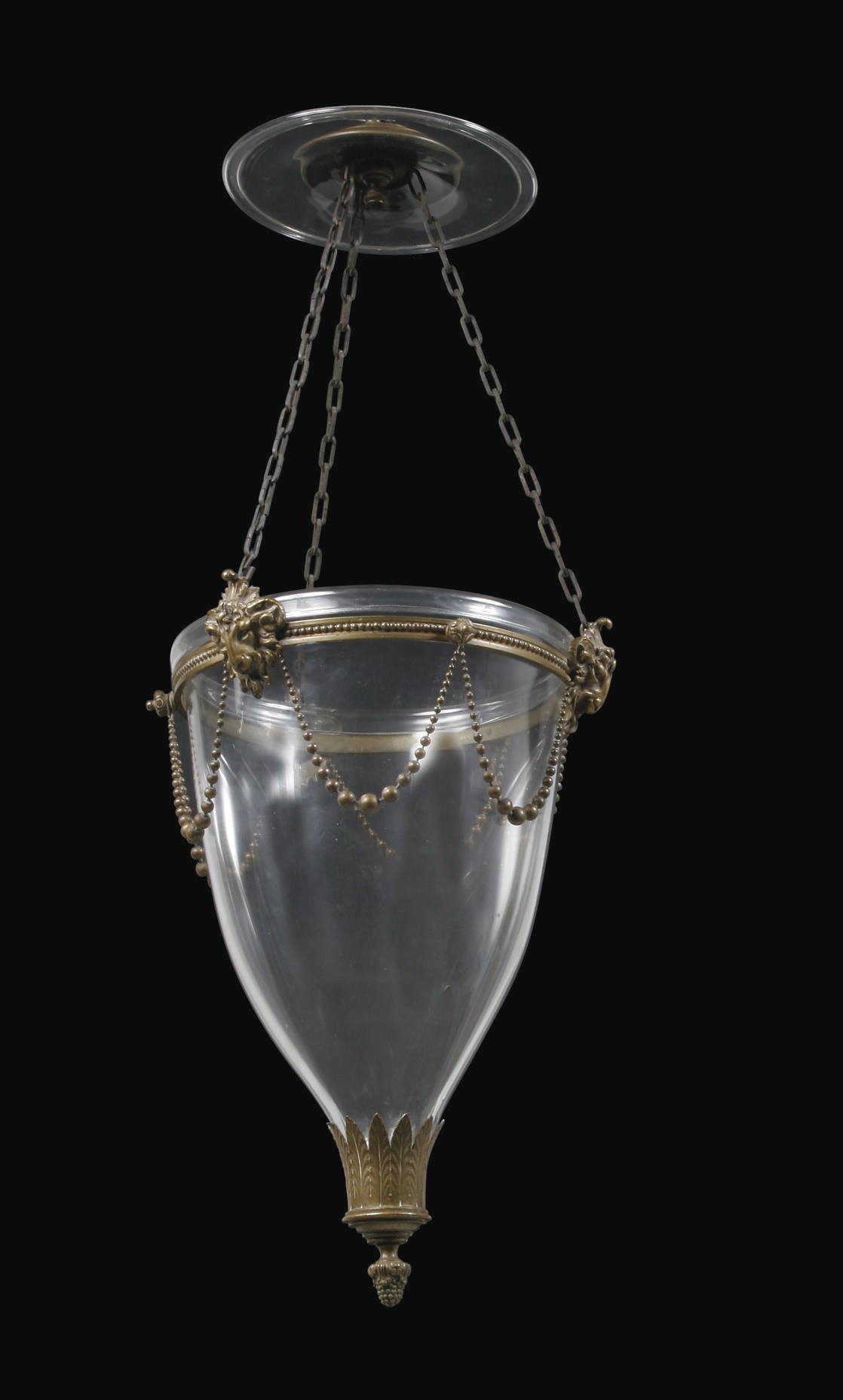 A DUTCH BRASS-MOUNTED GLASS LANTERN