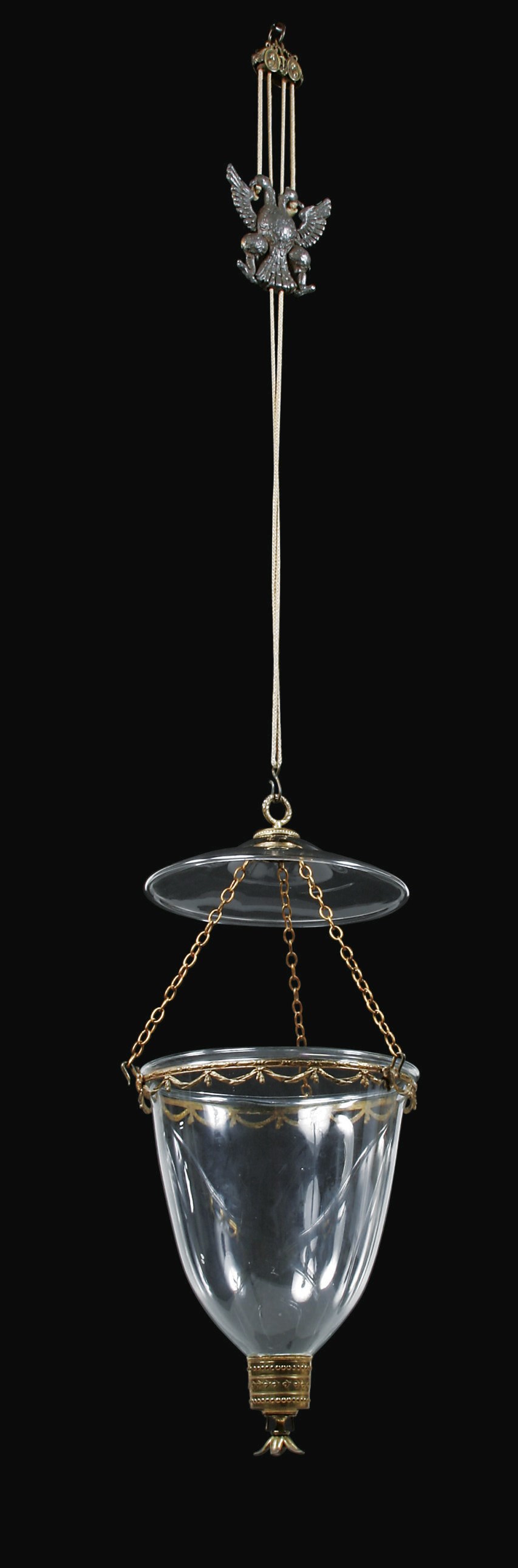 A DUTCH GILT-BRASS-MOUNTED GLASS LANTERN