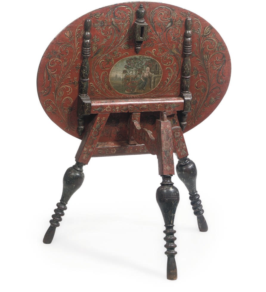 A DUTCH POLYCHROME PAINTED TILT-TOP TABLE 'FLAP AAN DE WAND'