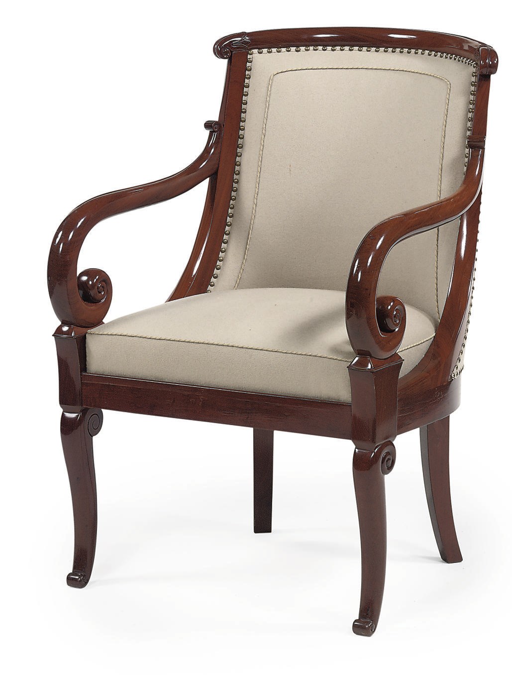 A CHARLES X MAHOGANY FAUTEUIL