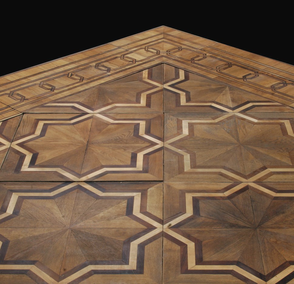 AN ITALIAN OAK, WALNUT AND FRUITWOOD PARQUET FLOOR