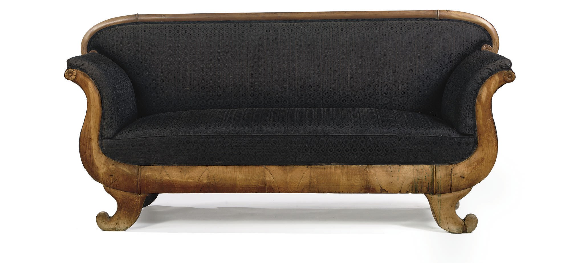 A GERMAN BIEDERMEIER CHERRYWOOD SOFA