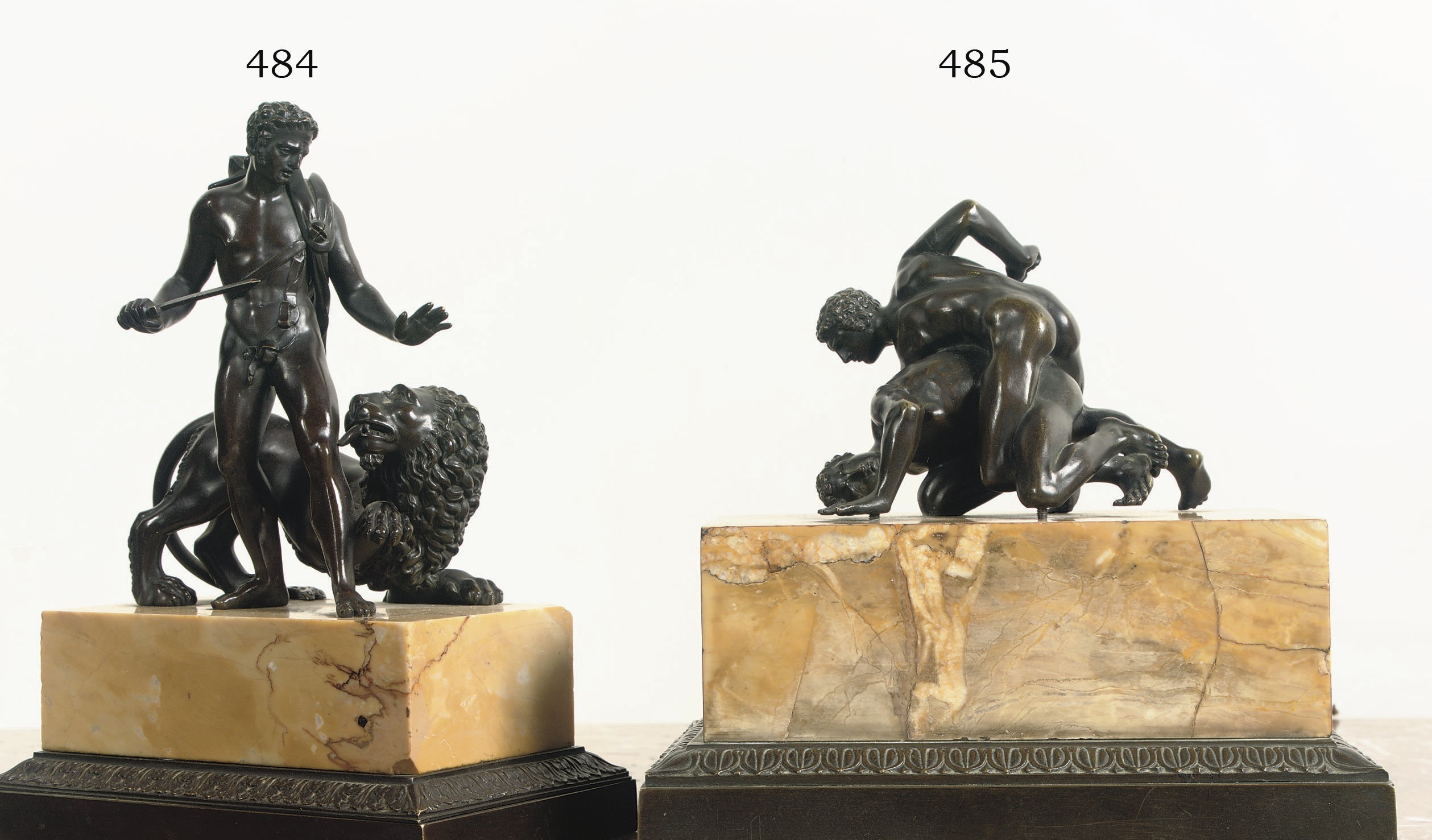 A BRONZE GROUP OF THE WRESTLERS