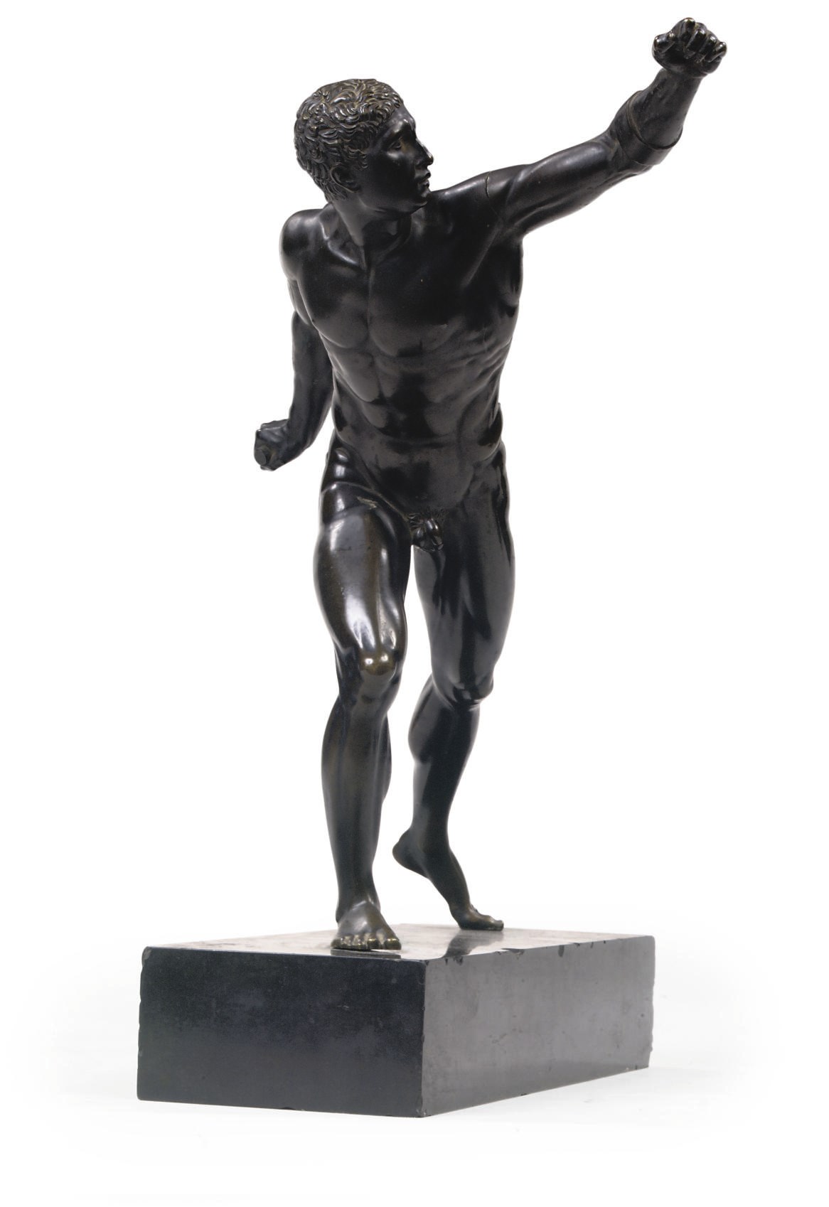A BRONZE FIGURE OF THE BORGHESE GLADIATOR