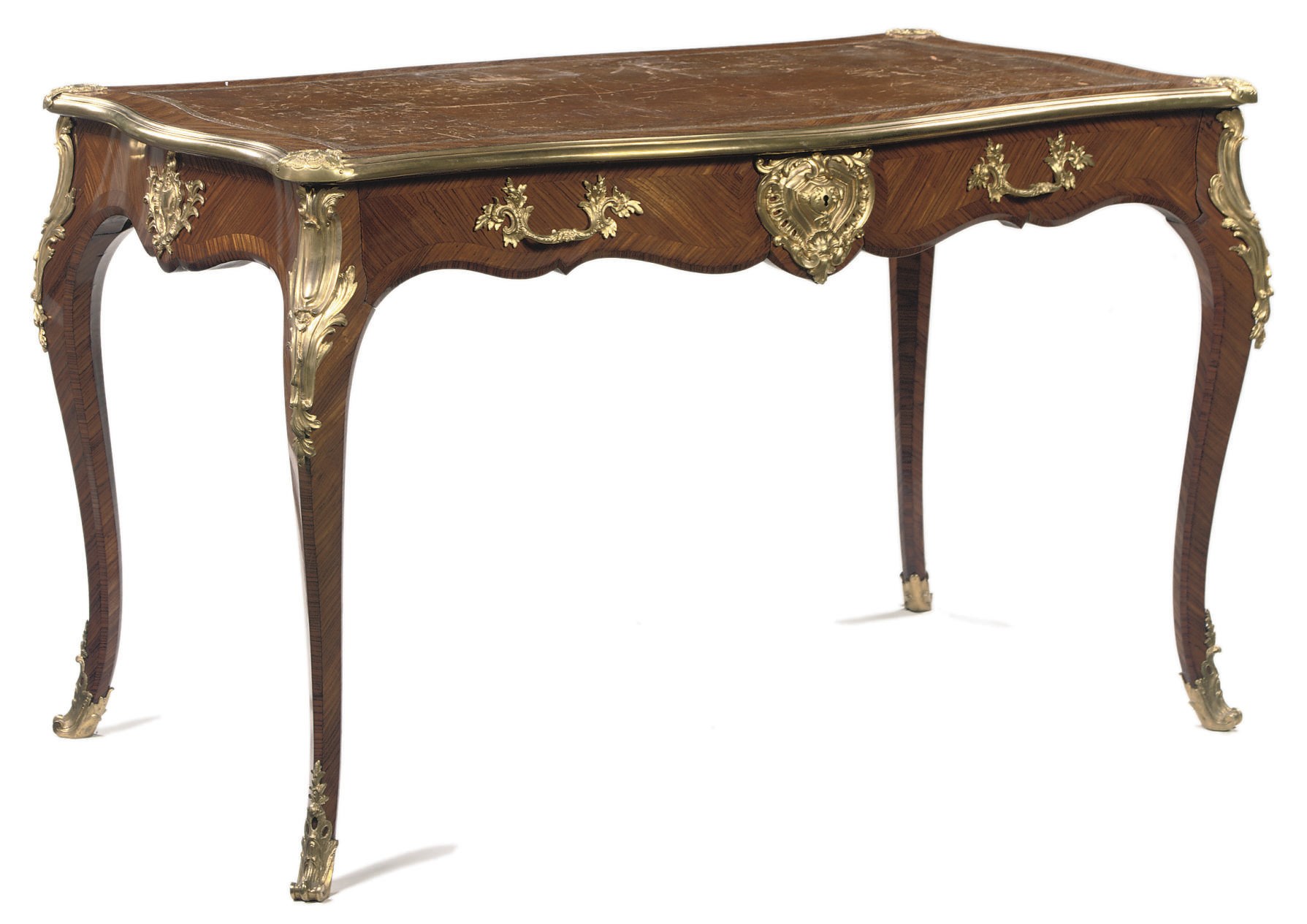 A FRENCH ORMOLU-MOUNTED KINGWOOD BUREAU PLAT
