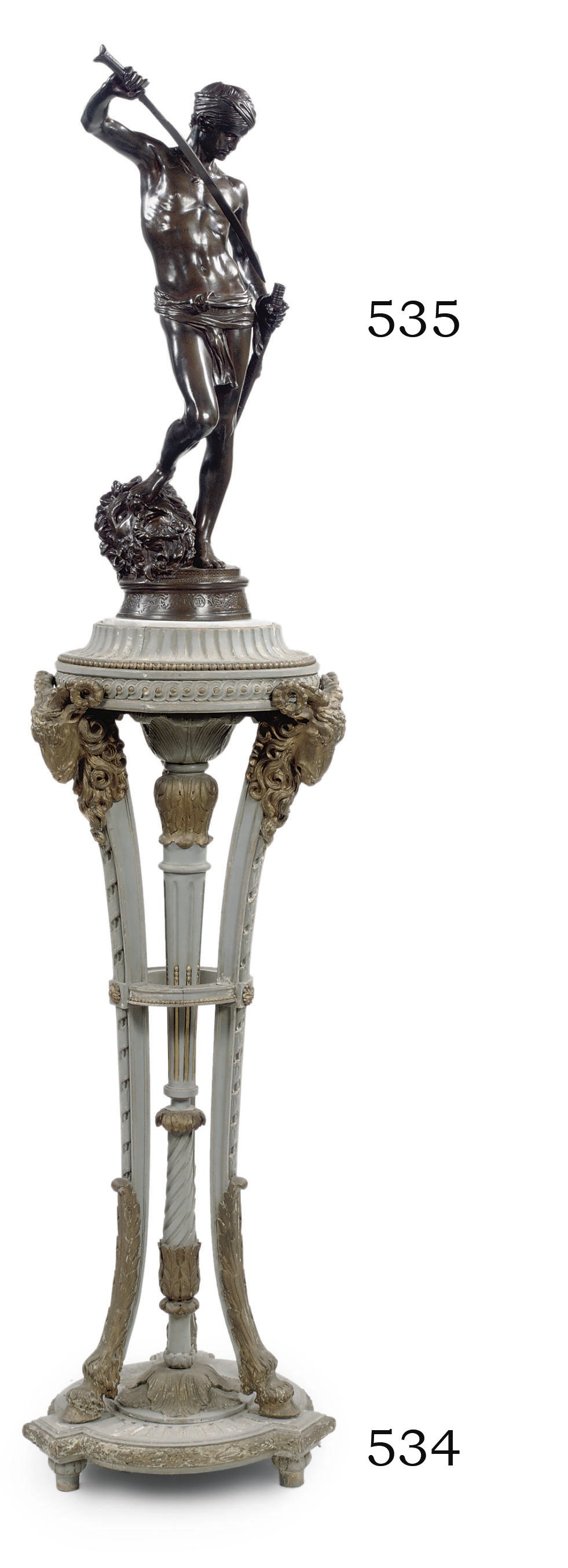 A BRONZE FIGURE OF DAVID