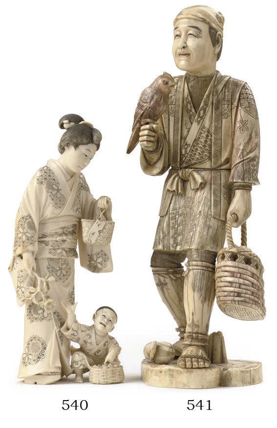A Japanese ivory okimono