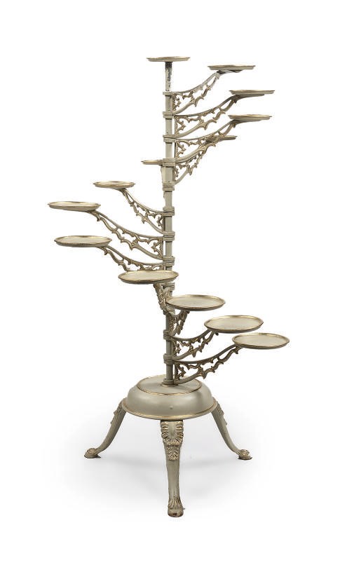 A NORTH EUROPEAN PARCEL-GILT AND WHITE PAINTED TORCHERE