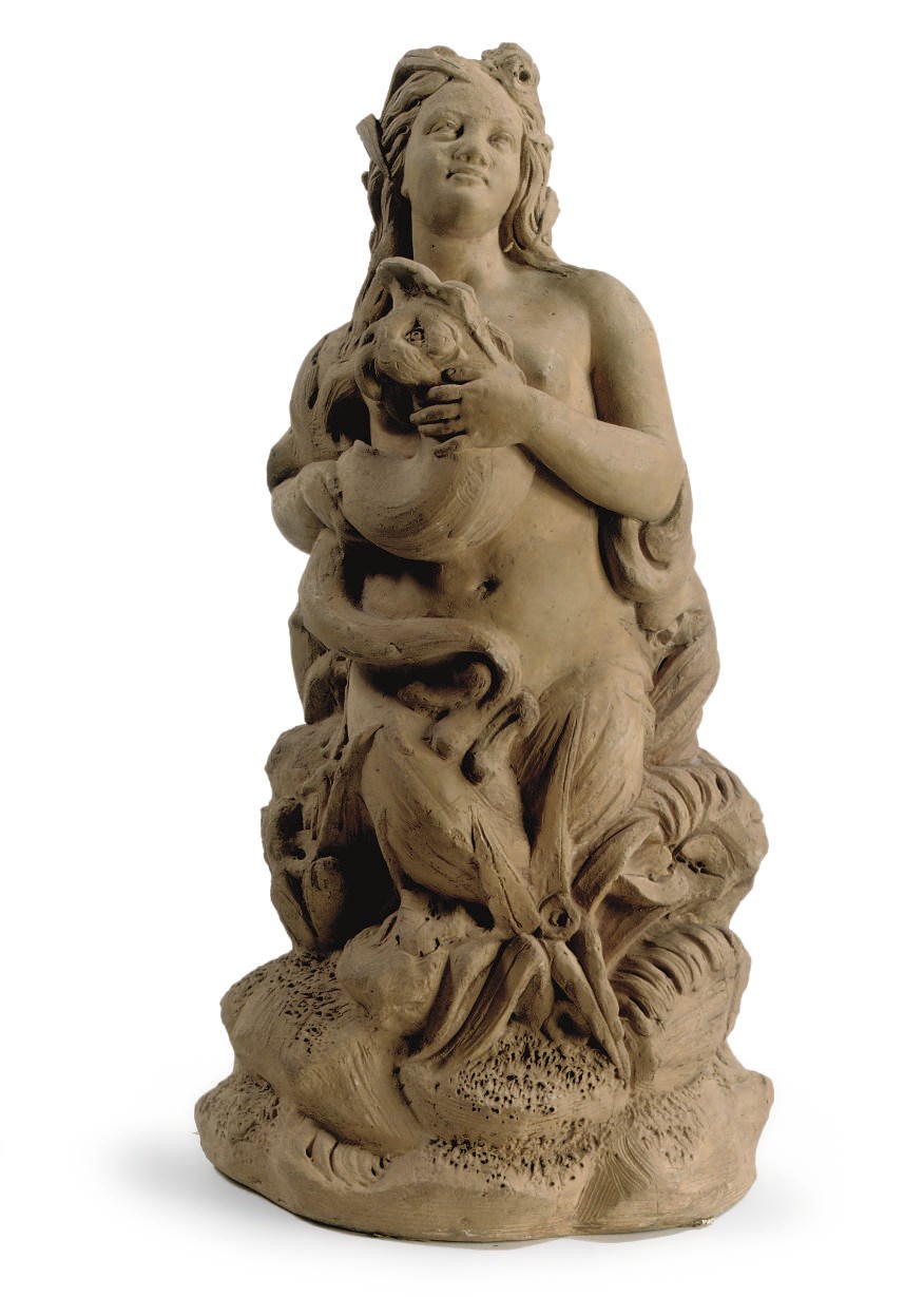 A FRENCH TERRACOTTA FIGURE OF A NEREID