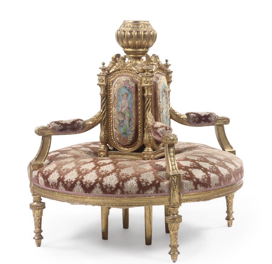 A FRENCH GILTWOOD DIVAN DE MILIEU