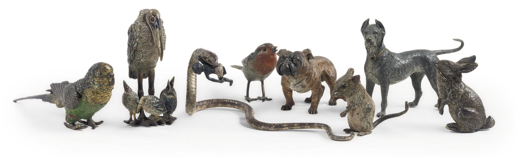TWO AUSTRIAN COLD PAINTED BRONZE MODELS, ONE OF A HARE, ONE OF A MOUSE