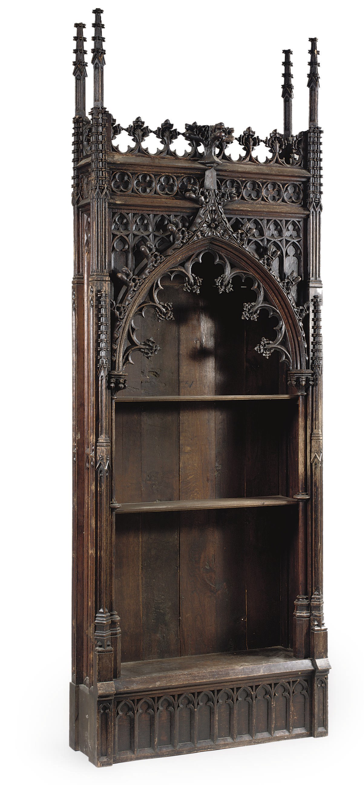 A NORTH EUROEPAN NEO-GOTHIC OAK BOOKCASE