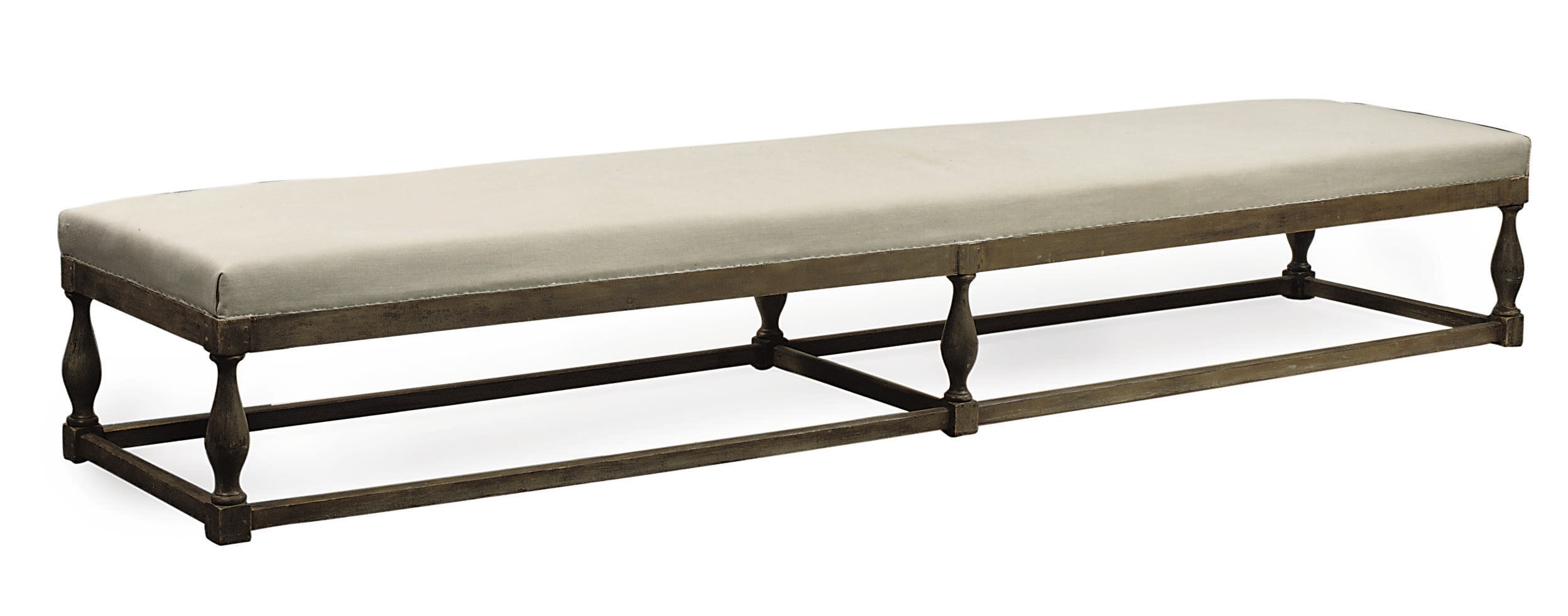 A GERMAN GREY PAINTED BENCH