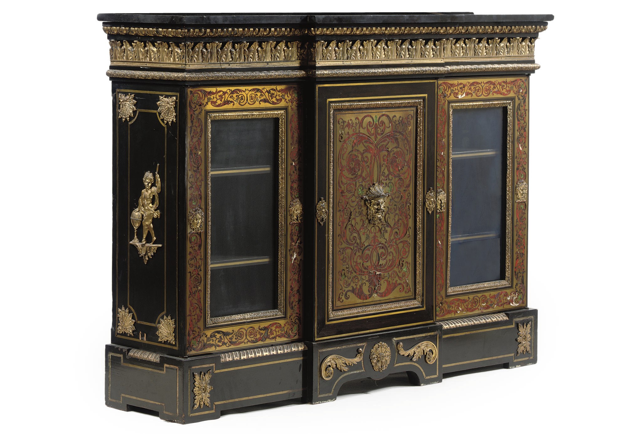 A NAPOLEON III ORMOLU-MOUNTED, EBONIZED AND BOULLE MARQUETRY BOOKCASE